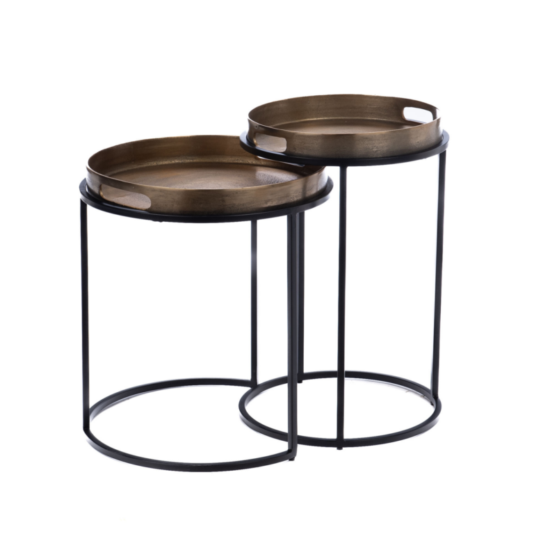 Ronde bijzettafel set Laure Brons Aluminium 42 cm