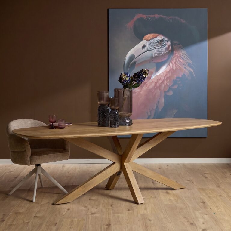 Deens ovale eettafel Nina Naturel Mangohout 240 cm