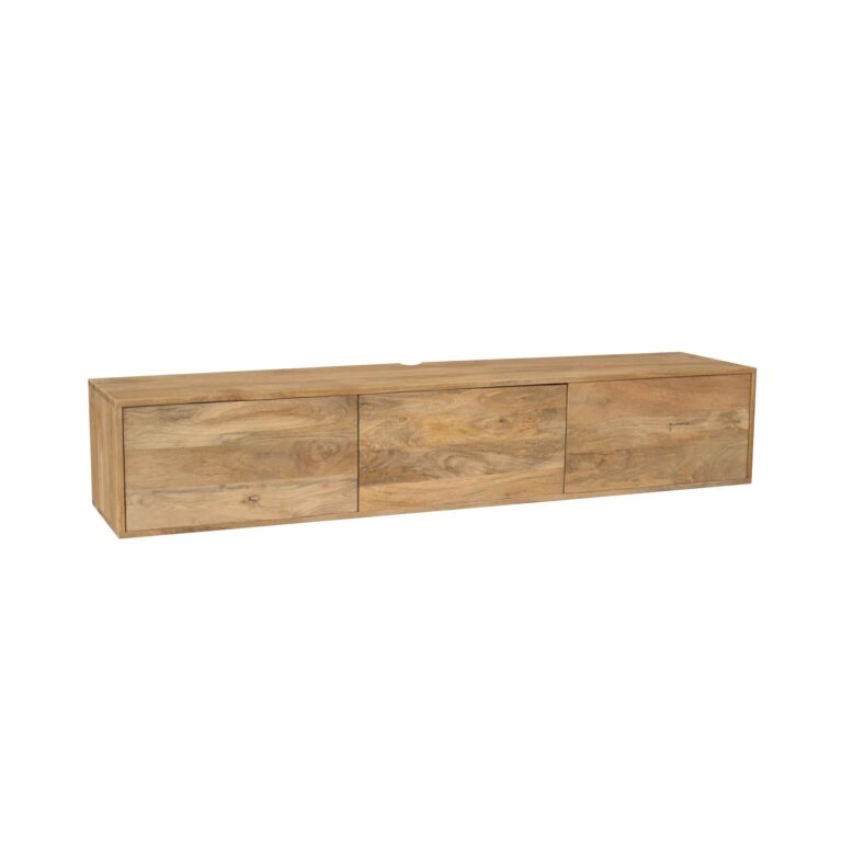 Zwevend tv meubel Vision Licht Mangohout 160 cm