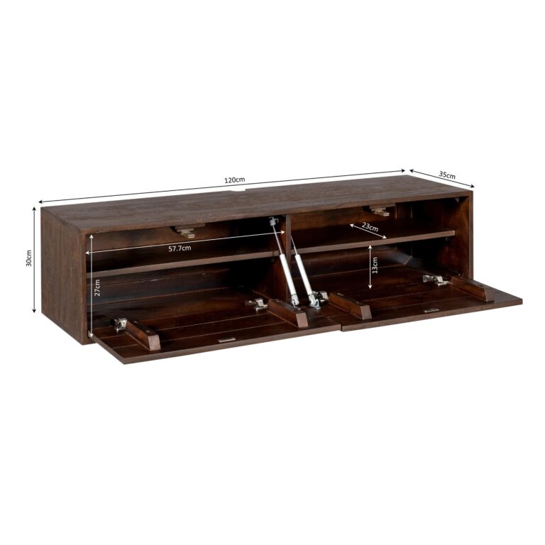 Schwebendes TV-Möbel Vision Braun Mangoholz 120 cm
