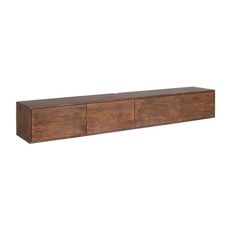 Zwevend tv meubel Vision Bruin Mangohout 240 cm