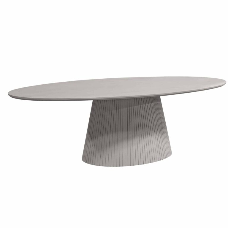 Ovale eettafel Solana Taupe Mangohout 240 cm