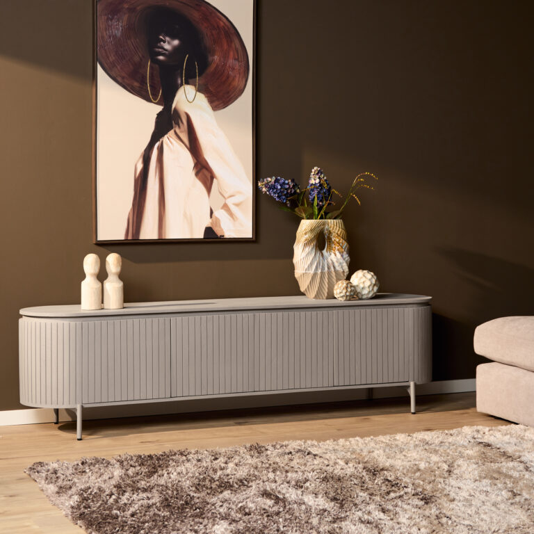 Tv meubel Solana Taupe Mangohout 210 cm