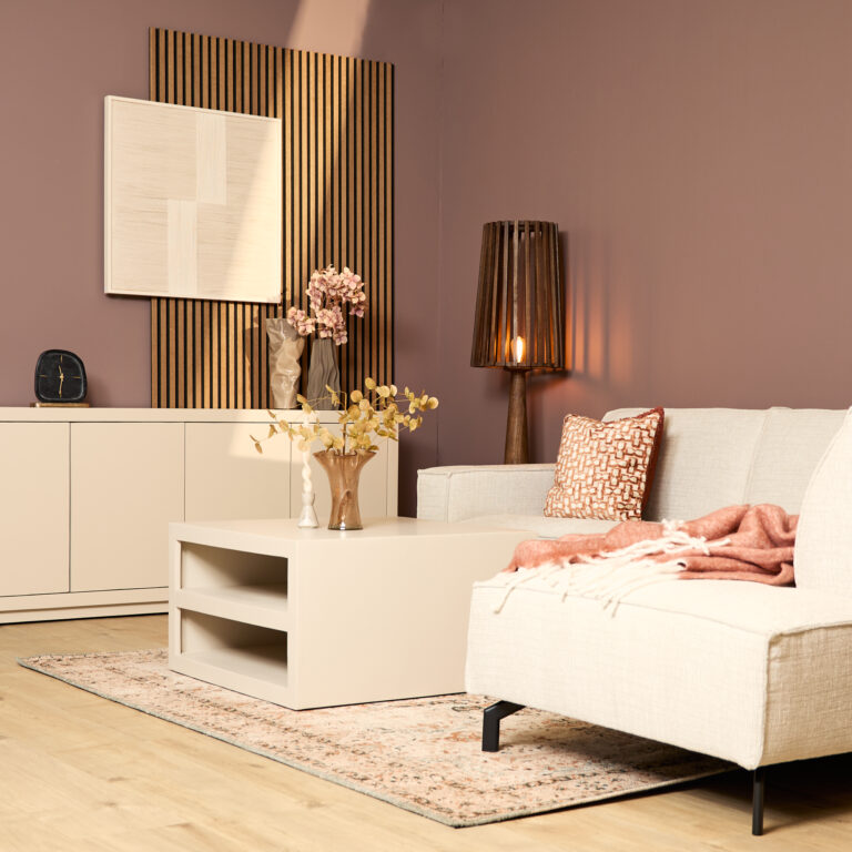 Vierkante salontafel Brussel Zand Mangohout 80 cm