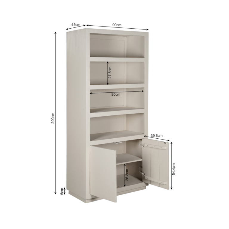 Boekenkast Brussel Zand Mangohout 90 cm