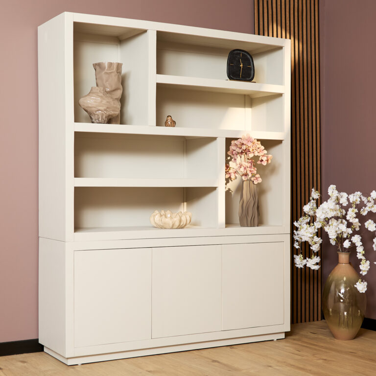 Vakkenkast Brussel XL Zand Mangohout 160 cm