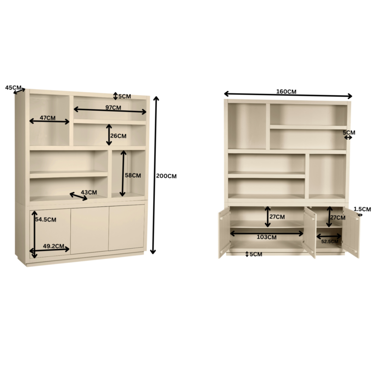 Vakkenkast Brussel XL Zand Mangohout 160 cm