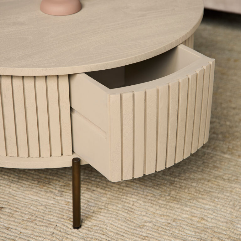 Ronde salontafel Madison Zand Mangohout 80 cm