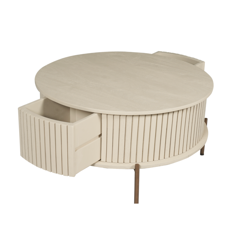 Ronde salontafel Madison Zand Mangohout 80 cm