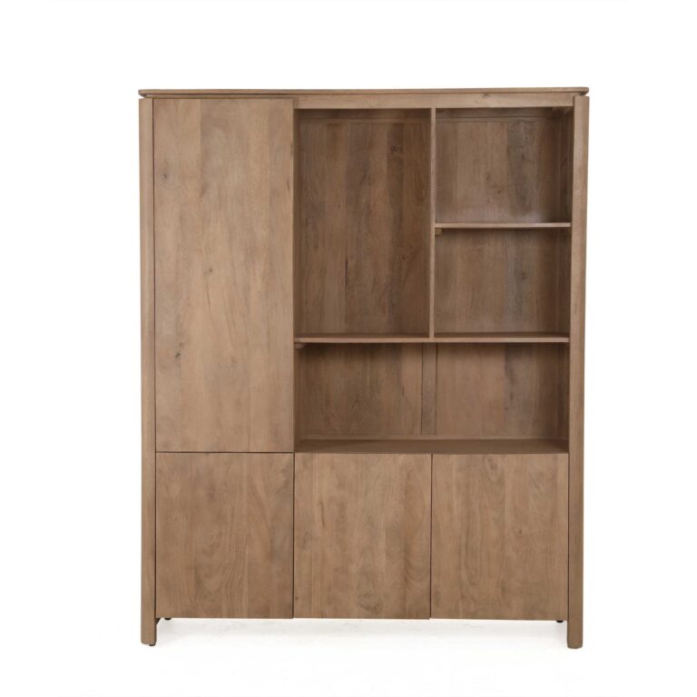 Vakkenkast XL Dallas Naturel Mangohout 160 cm