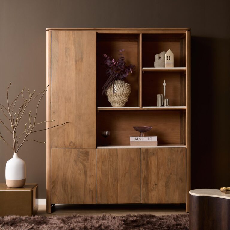 Vakkenkast XL Dallas Naturel Mangohout 160 cm