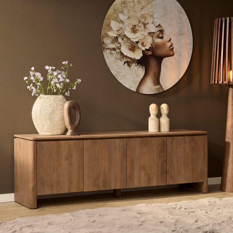 Tv meubel Dallas Naturel Mangohout 210 cm