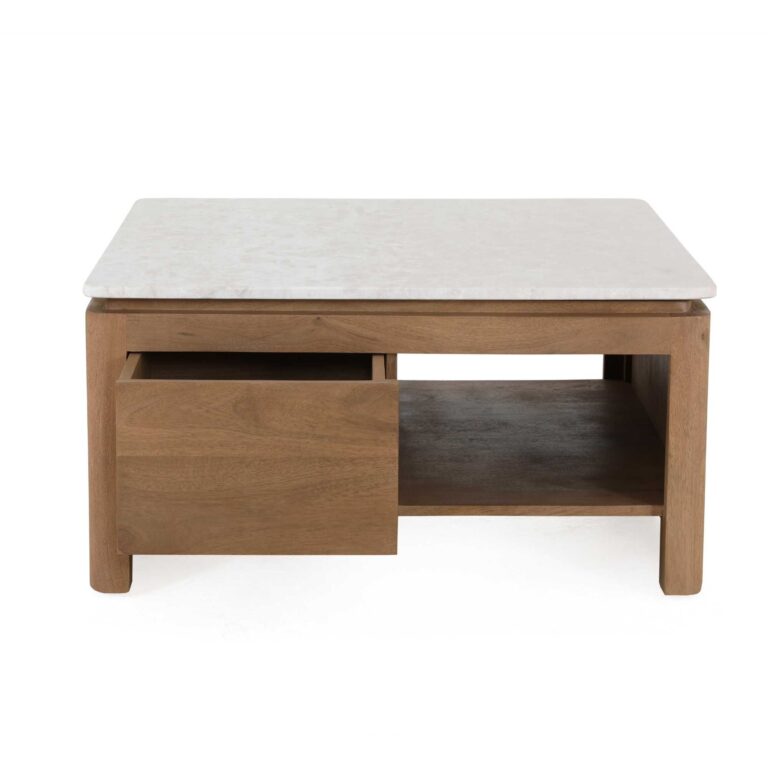 Vierkante Salontafel Dallas Naturel Mangohout 80 cm