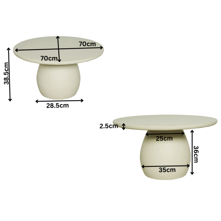 Salontafel Mabel Zand Mangohout 90 cm