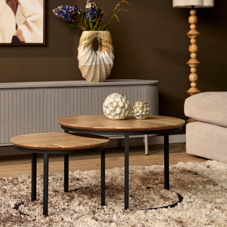 Salontafel set Otik Naturel Eikenhout 70 cm