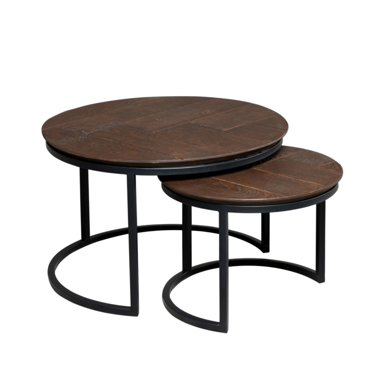 Salontafel set Otik Bruin Eikenhout 70 cm