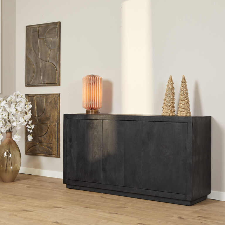 Dressoir Brussel Zwart Mangohout 150 cm