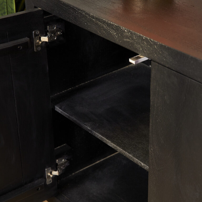 Dressoir Brussel Zwart Mangohout 200 cm