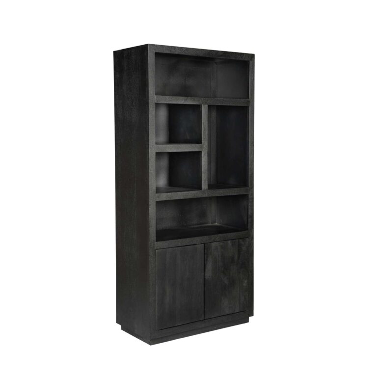 Vakkenkast Brussel Zwart Mangohout 90 cm