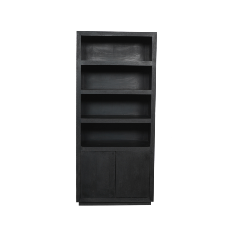 Bücherregal Brussel Schwarzes Mangoholz 90 cm