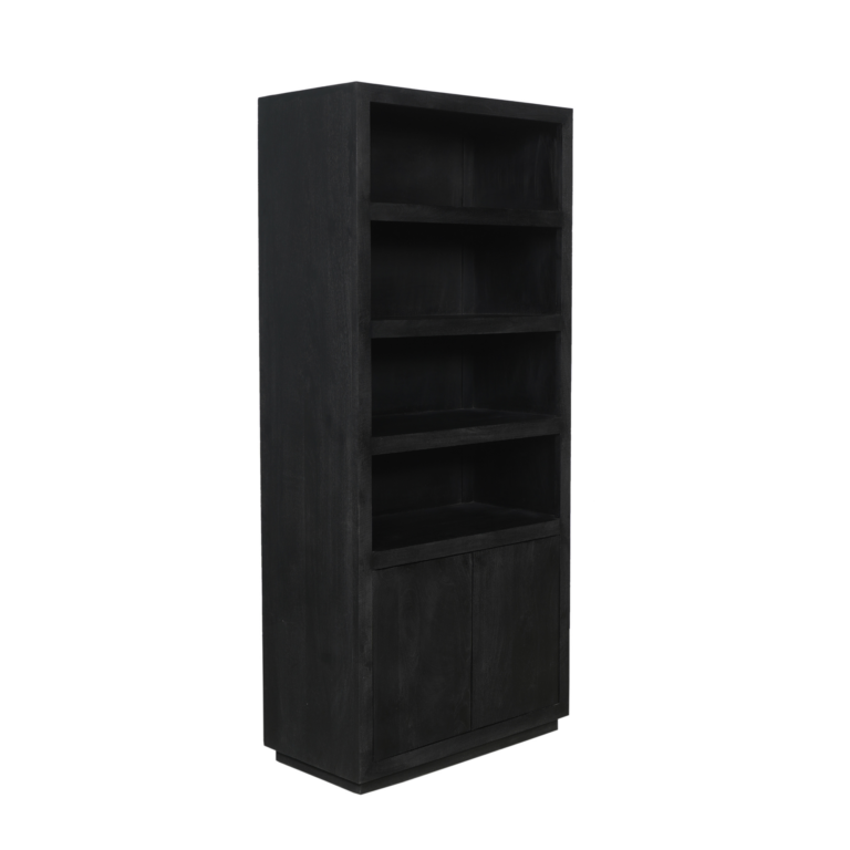 Bücherregal Brussel Schwarzes Mangoholz 90 cm