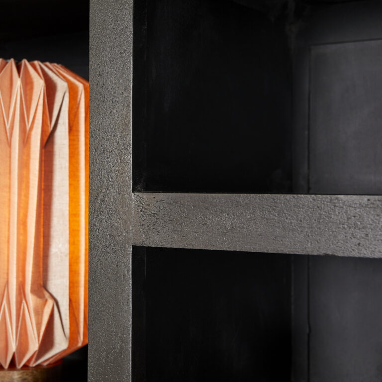 Vakkenkast Brussel XL Zwart Mangohout 160 cm