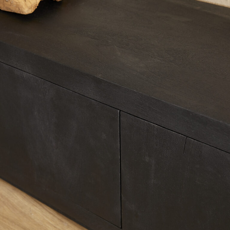 Tv meubel Brussel Zwart Mangohout 150 cm