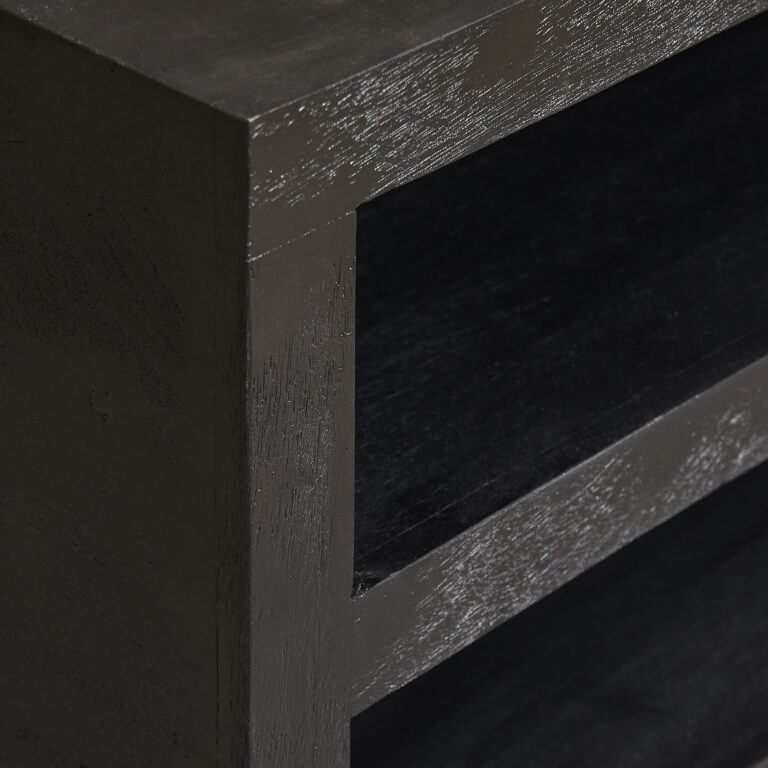 Vierkante salontafel Brussel Zwart Mangohout 80 cm