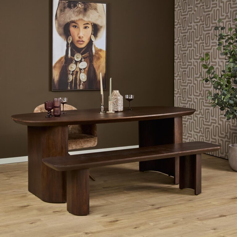 Eetkamerbank Maré Bruin Mangohout 180 cm