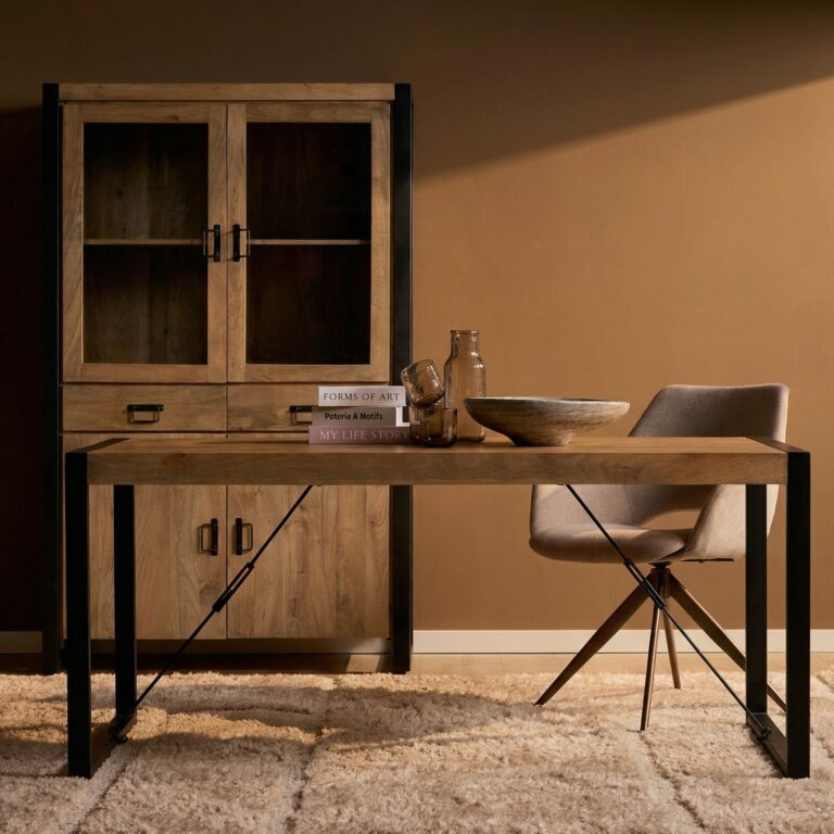 Rechthoekige eettafel Britt Naturel Mangohout 200 cm