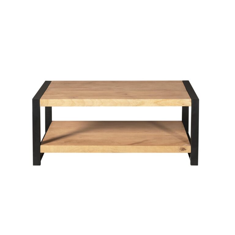 Salontafel Britt met onderblad Naturel Mangohout 110 cm