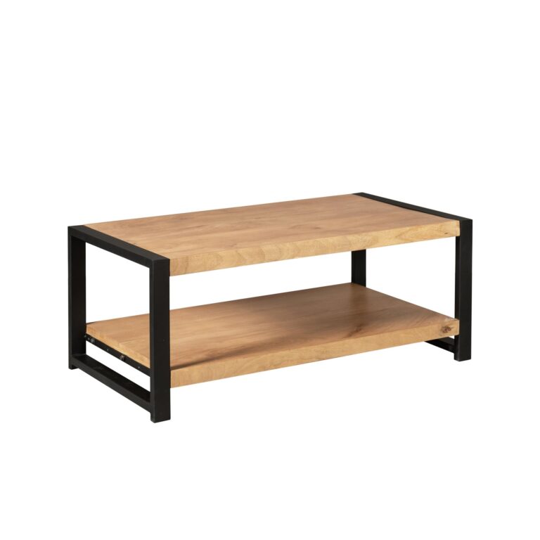 Salontafel Britt met onderblad Naturel Mangohout 110 cm