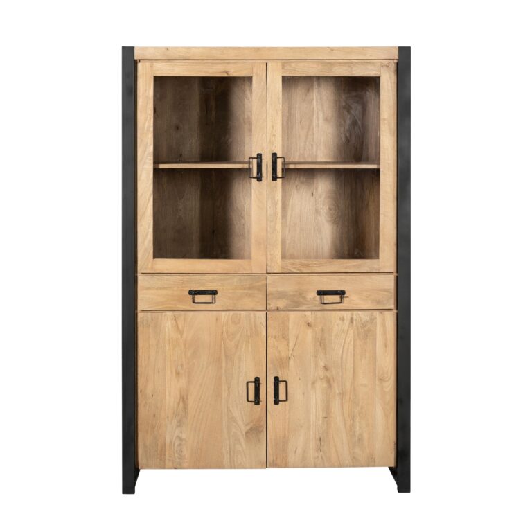 Vitrinekast Britt Naturel Mangohout 115 cm