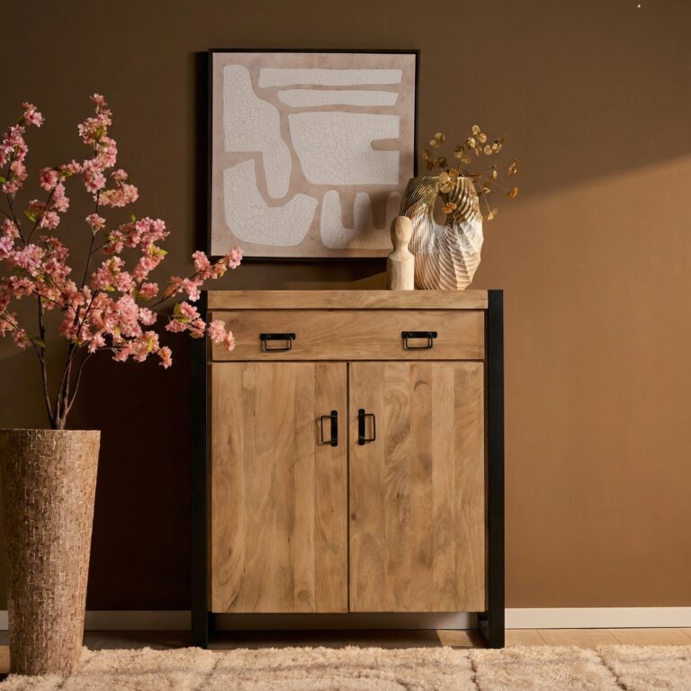 Kabinet kast Britt Naturel Mangohout 100 cm