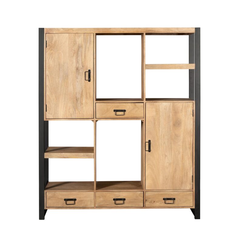 Vakkenkast Britt Naturel Mangohout 150 cm
