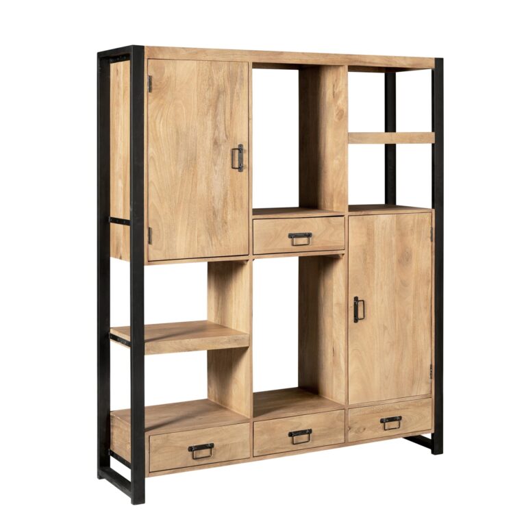 Vakkenkast Britt Naturel Mangohout 150 cm