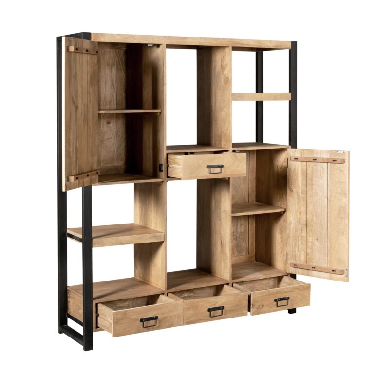 Vakkenkast Britt Naturel Mangohout 150 cm