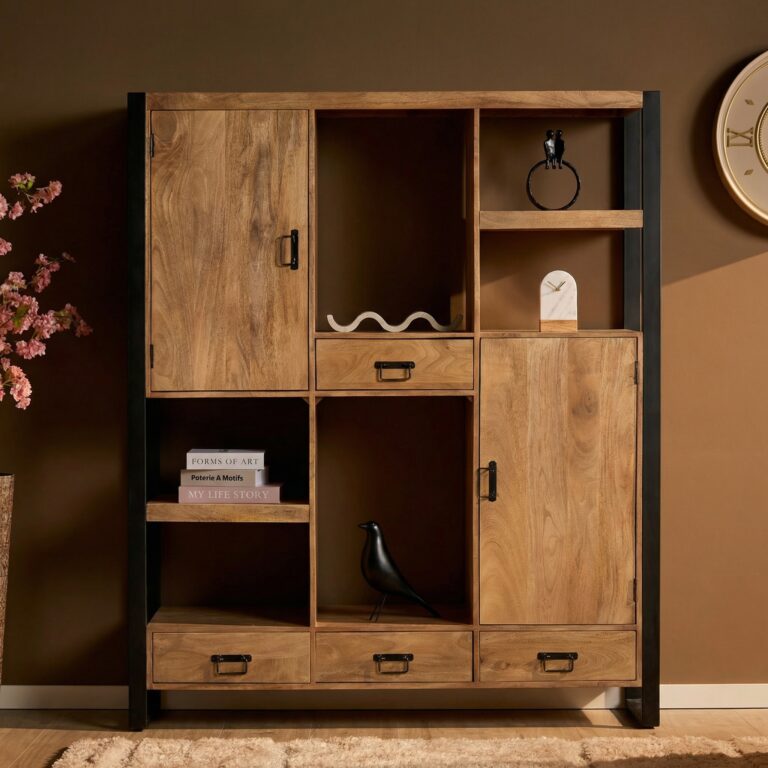 Vakkenkast Britt Naturel Mangohout 150 cm