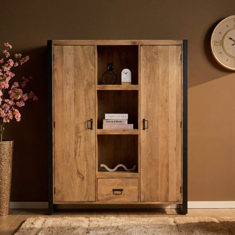 Boekenkast Britt Naturel Mangohout 150 cm
