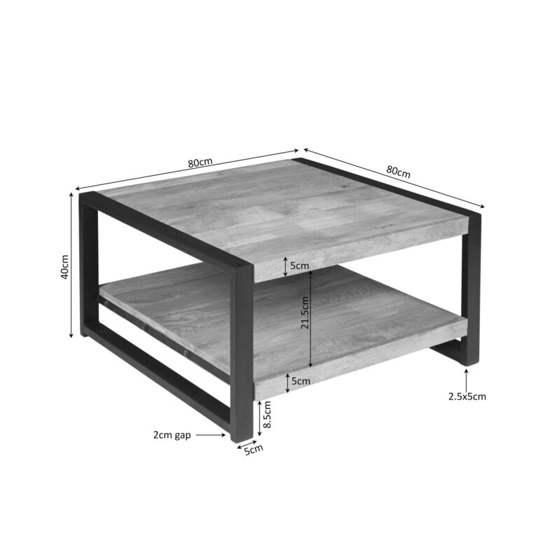 Coffee table Britt Natural Mango wood 80 cm