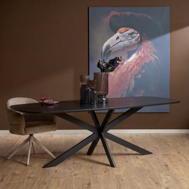 Deens ovale eettafel Elegance Zwart Mangohout 200 cm