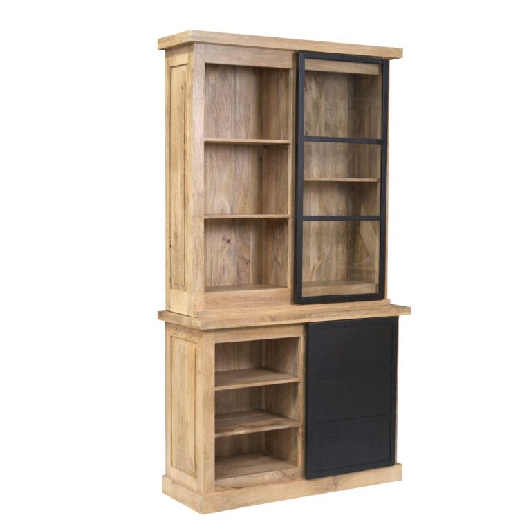 Vitrinekast Noa Naturel Mangohout 120 cm