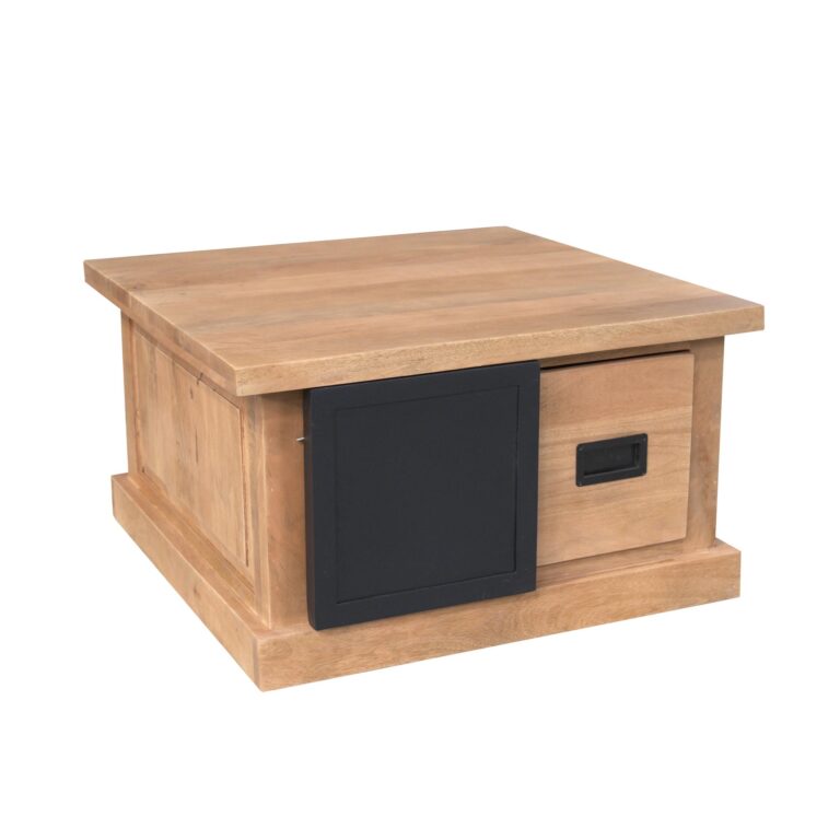 Quadratischer Couchtisch Noa Natur Mangoholz 80 cm