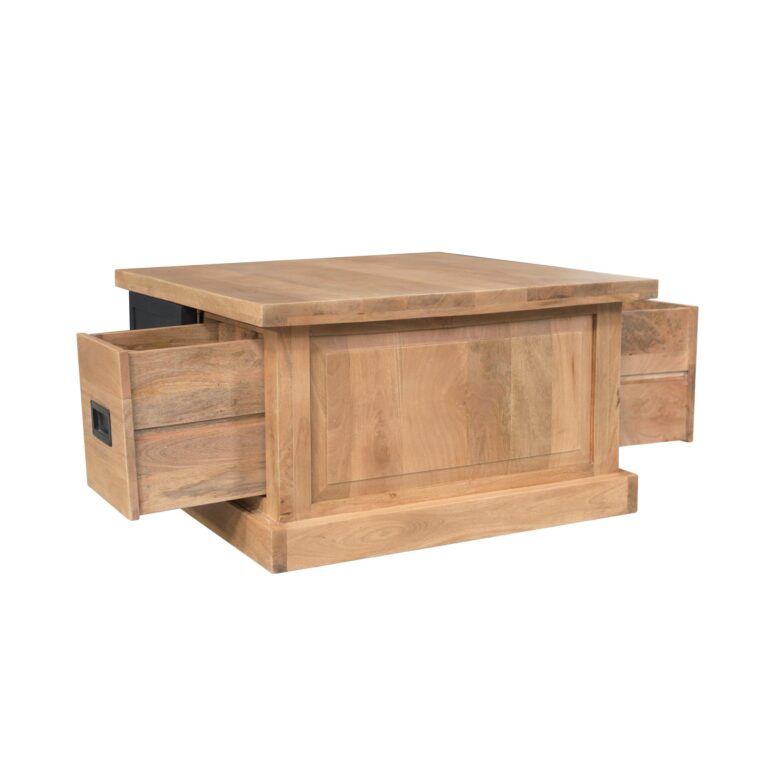 Quadratischer Couchtisch Noa Natur Mangoholz 80 cm