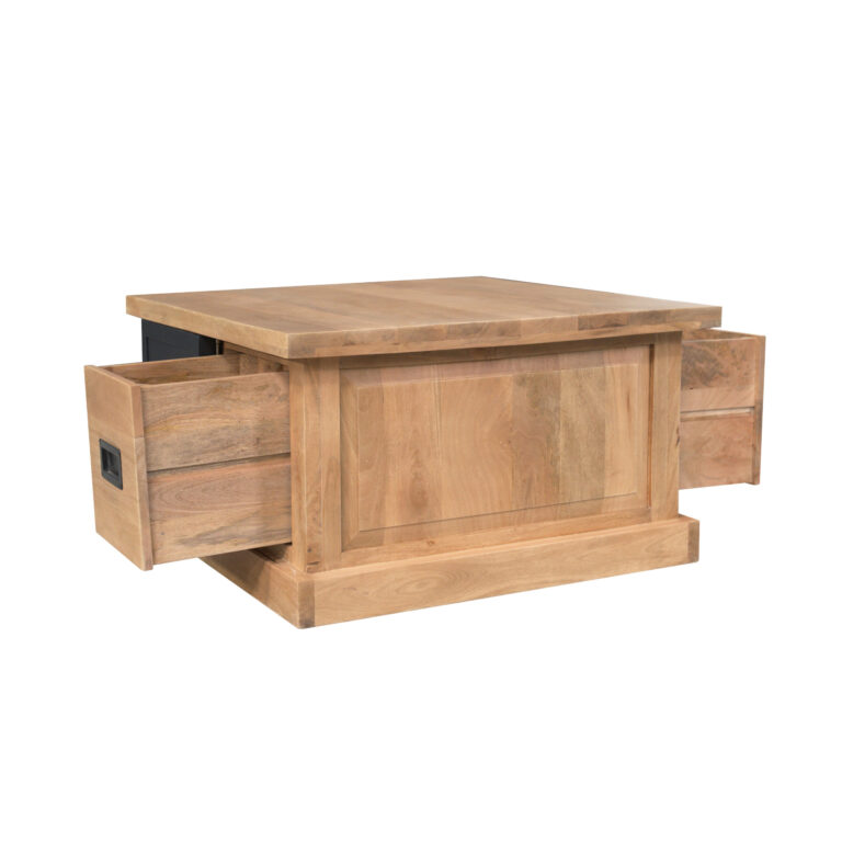 Quadratischer Couchtisch Noa Natur Mangoholz 80 cm