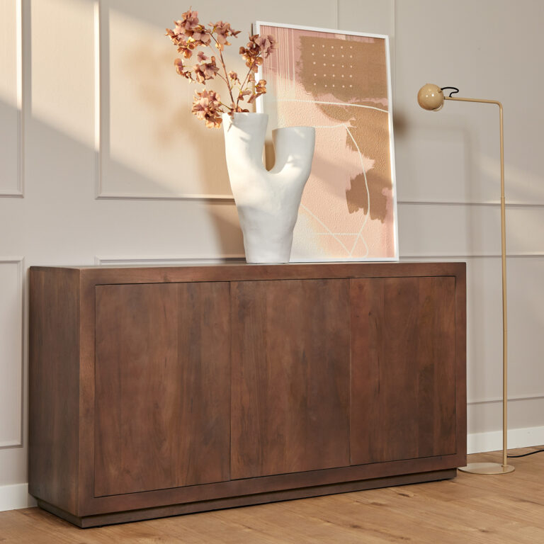 Quadratischer Couchtisch Brussel Walnuss Mangoholz 80 cm