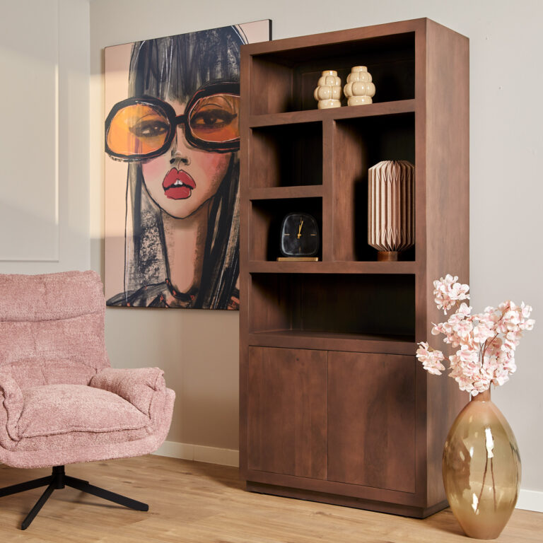 Quadratischer Couchtisch Brussel Walnuss Mangoholz 80 cm
