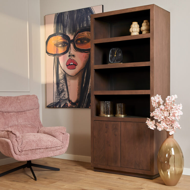Quadratischer Couchtisch Brussel Walnuss Mangoholz 80 cm