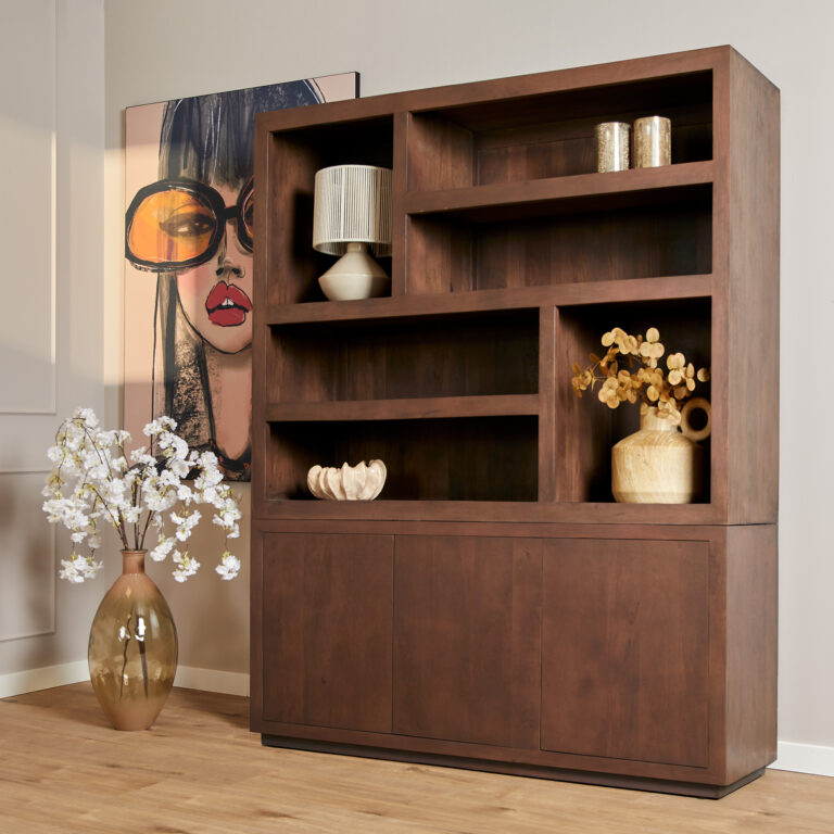 Quadratischer Couchtisch Brussel Walnuss Mangoholz 80 cm