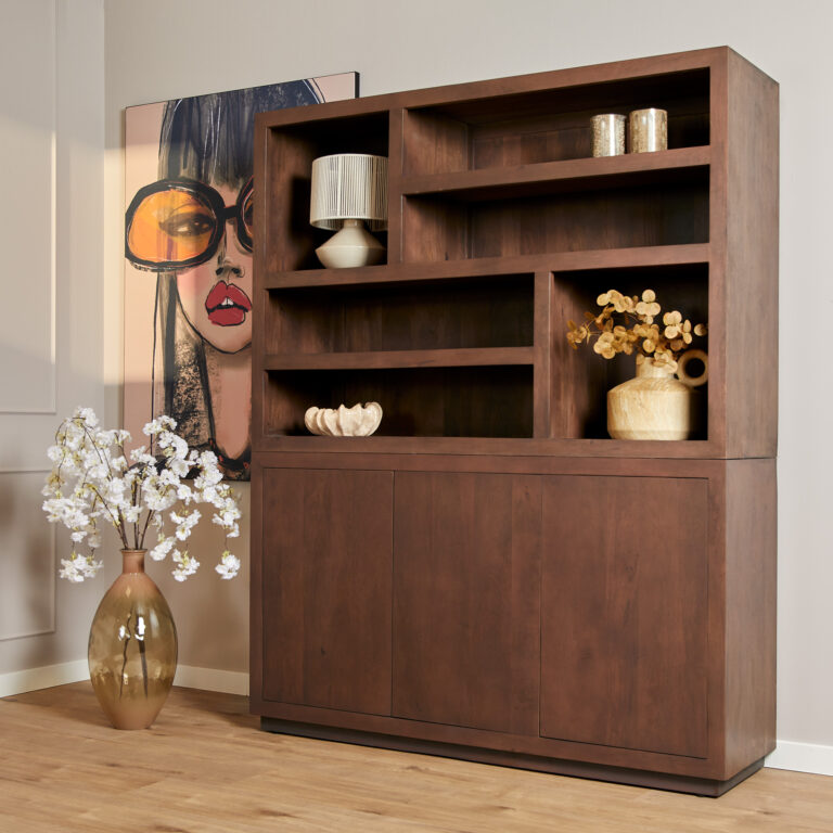 Quadratischer Couchtisch Brussel Walnuss Mangoholz 80 cm
